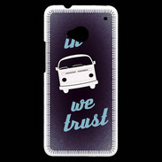 Coque HTC One In Combi We trust Bleu ZG