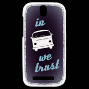 Coque HTC One SV In Combi We trust Bleu ZG