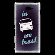 Coque Sony Xperia M2 In Combi We trust Bleu ZG
