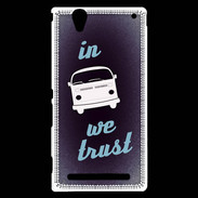 Coque Sony Xperia T2 Ultra In Combi We trust Bleu ZG