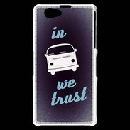 Coque Sony Xperia Z1 Compact In Combi We trust Bleu ZG