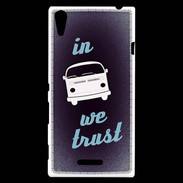 Coque Sony Xperia T3 In Combi We trust Bleu ZG