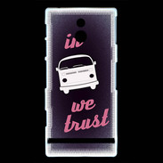 Coque Sony Xperia P In Combi We trust Rouge ZG