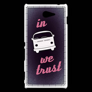 Coque Sony Xperia M2 In Combi We trust Rouge ZG
