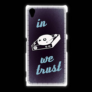 Coque Sony Xpéria Z1 In DJ We trust Bleu ZG