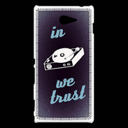 Coque Sony Xperia M2 In DJ We trust Bleu ZG