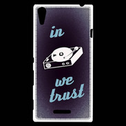 Coque Sony Xperia T3 In DJ We trust Bleu ZG
