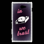 Coque Sony Xperia M2 In DJ We trust Rouge ZG