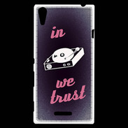 Coque Sony Xperia T3 In DJ We trust Rouge ZG