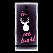 Coque Sony Xperia P In Elan We trust Rouge ZG