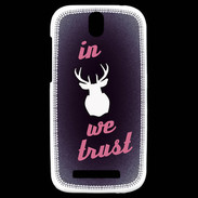 Coque HTC One SV In Elan We trust Rouge ZG