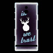 Coque Sony Xperia P In Elan We trust Bleu ZG