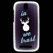 Coque HTC One SV In Elan We trust Bleu ZG