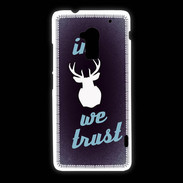 Coque HTC One Max In Elan We trust Bleu ZG