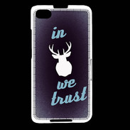 Coque Blackberry Z30 In Elan We trust Bleu ZG