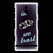 Coque Sony Xperia P In Gamble We trust Bleu ZG
