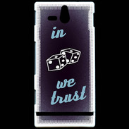 Coque Sony Xperia U In Gamble We trust Bleu ZG
