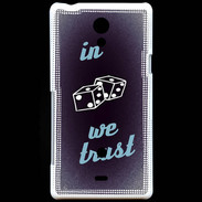 Coque Sony Xperia T In Gamble We trust Bleu ZG