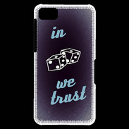 Coque Blackberry Z10 In Gamble We trust Bleu ZG
