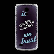 Coque Samsung Galaxy S4mini In Gamble We trust Bleu ZG