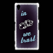 Coque Sony Xpéria Z1 In Gamble We trust Bleu ZG