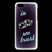 Coque iPhone 5C In Gamble We trust Bleu ZG