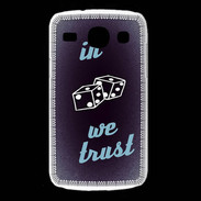 Coque Samsung Galaxy Core In Gamble We trust Bleu ZG