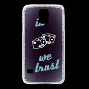 Coque Samsung Galaxy S5 In Gamble We trust Bleu ZG