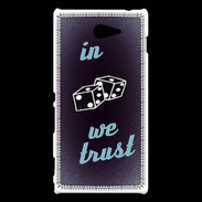 Coque Sony Xperia M2 In Gamble We trust Bleu ZG