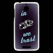 Coque HTC Desire 510 In Gamble We trust Bleu ZG