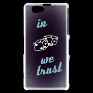 Coque Sony Xperia Z1 Compact In Gamble We trust Bleu ZG