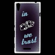 Coque Sony Xperia T3 In Gamble We trust Bleu ZG