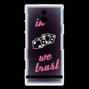 Coque Sony Xperia P In Gamble We trust Rouge ZG