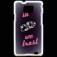 Coque Samsung Galaxy S2 In Gamble We trust Rouge ZG