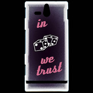 Coque Sony Xperia U In Gamble We trust Rouge ZG