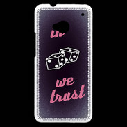 Coque HTC One In Gamble We trust Rouge ZG