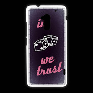 Coque HTC One Max In Gamble We trust Rouge ZG