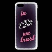 Coque iPhone 5C In Gamble We trust Rouge ZG