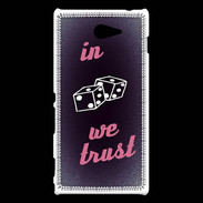 Coque Sony Xperia M2 In Gamble We trust Rouge ZG