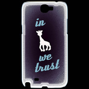 Coque Samsung Galaxy Note 2 In Girafe We trust Bleu ZG
