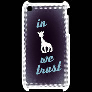 Coque iPhone 3G / 3GS In Girafe We trust Bleu ZG