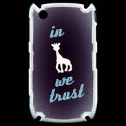 Coque Blackberry 8520 In Girafe We trust Bleu ZG