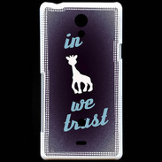 Coque Sony Xperia T In Girafe We trust Bleu ZG