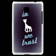 Coque LG Optimus L3 II In Girafe We trust Bleu ZG