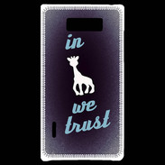 Coque LG Optimus L7 In Girafe We trust Bleu ZG