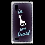 Coque LG Optimus L9 In Girafe We trust Bleu ZG