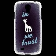 Coque Samsung Galaxy S4 In Girafe We trust Bleu ZG