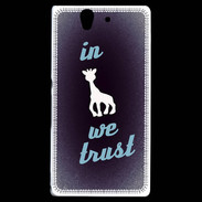 Coque Sony Xperia Z In Girafe We trust Bleu ZG