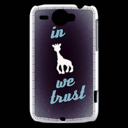 Coque HTC Wildfire G8 In Girafe We trust Bleu ZG