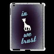 Coque iPad 2/3 In Girafe We trust Bleu ZG